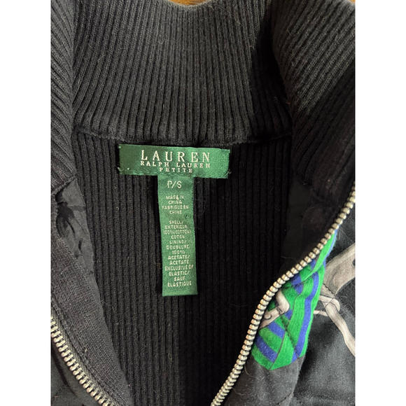 Vintage 90s Ralph Lauren Quilted Equestrian Zip Sweater Jacket Old Money Size S - Picture 5 of 8